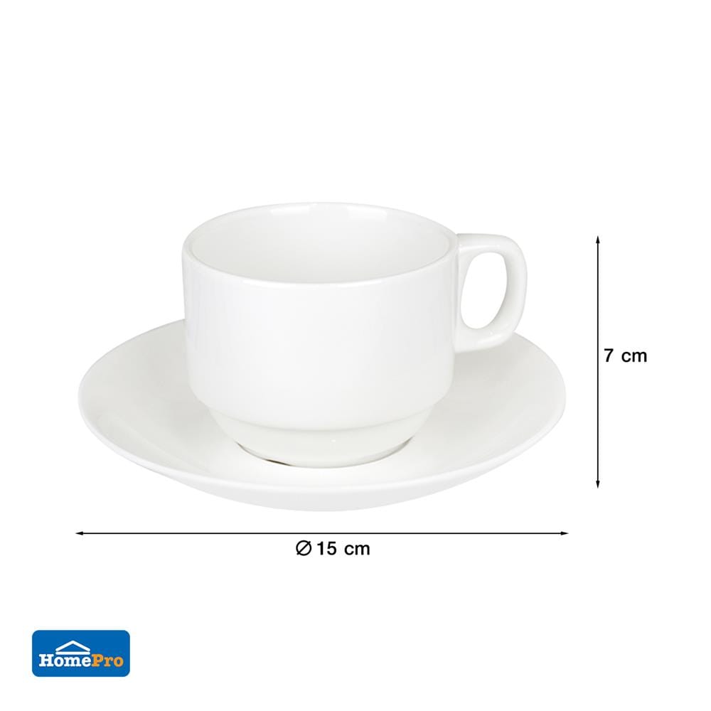 ชุดถ้วยกาแฟ PORCELAIN 220 มล. KECH SNOW STACK