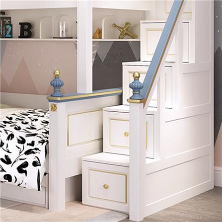 เตียง 2 ชั้น 4 ฟุต DREAM CAR KID CASTLE 1006-4 สีน้ำเงิน/ขาว_5