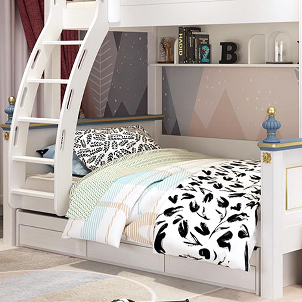 เตียง 2 ชั้น 5 ฟุต DREAM CAR KID CASTLE 1006-5 สีน้ำเงิน/ขาว