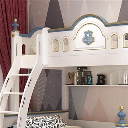 เตียง 2 ชั้น 5 ฟุต DREAM CAR KID CASTLE 1006-5 สีน้ำเงิน/ขาว_2