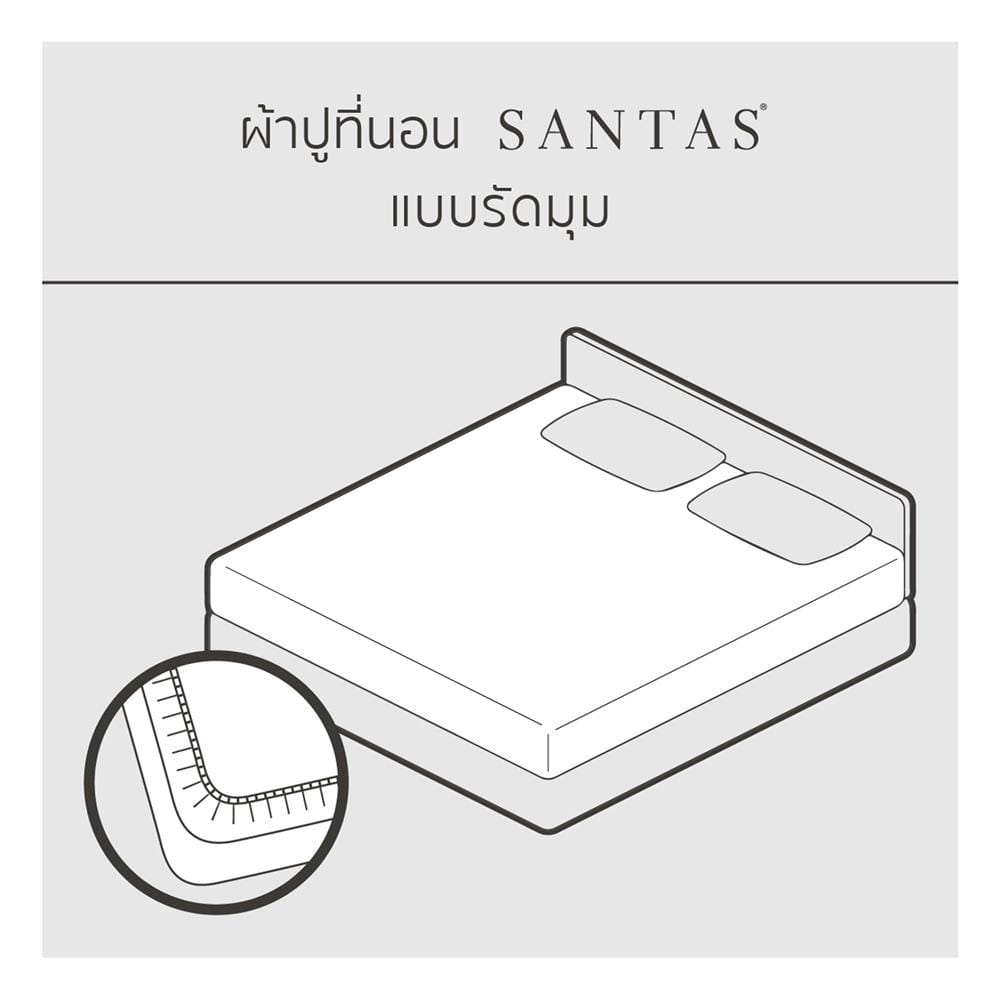 ชุดผ้าปูที่นอน 6 ฟุต 7 ชิ้น SANTAS GALENA GR