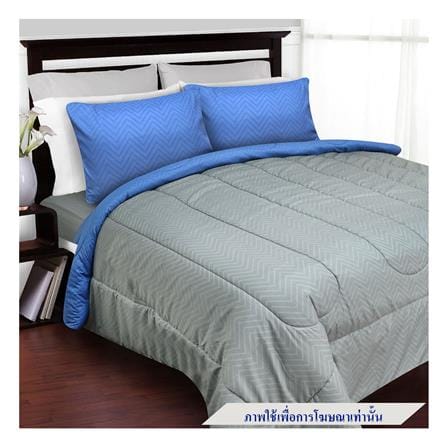 ชุดผ้าปูที่นอน 6 ฟุต 5 ชิ้น SLUMBERLAND ANFIELD สี GRAY/BLUE