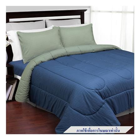 ชุดผ้าปูที่นอน 5 ฟุต 5 ชิ้น SLUMBERLAND STAMFORD สี BLUE/GREEN