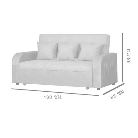 โซฟาเบด AS FURNITURE THANOS ผ้า สีน้ำตาล_6