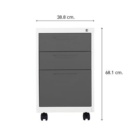 ตู้ลิ้นชักเหล็ก 3 ลิ้นชัก KIOSK BS-503 G1 สีขาว/เทา_2