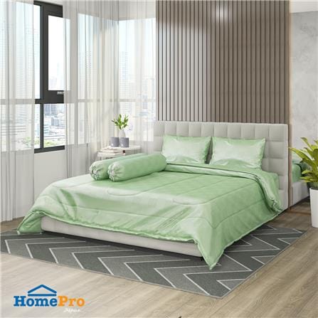 ชุดผ้าปูที่นอน 5 ฟุต 6 ชิ้น HOME LIVING STYLE TANGLE สีเขียว_0