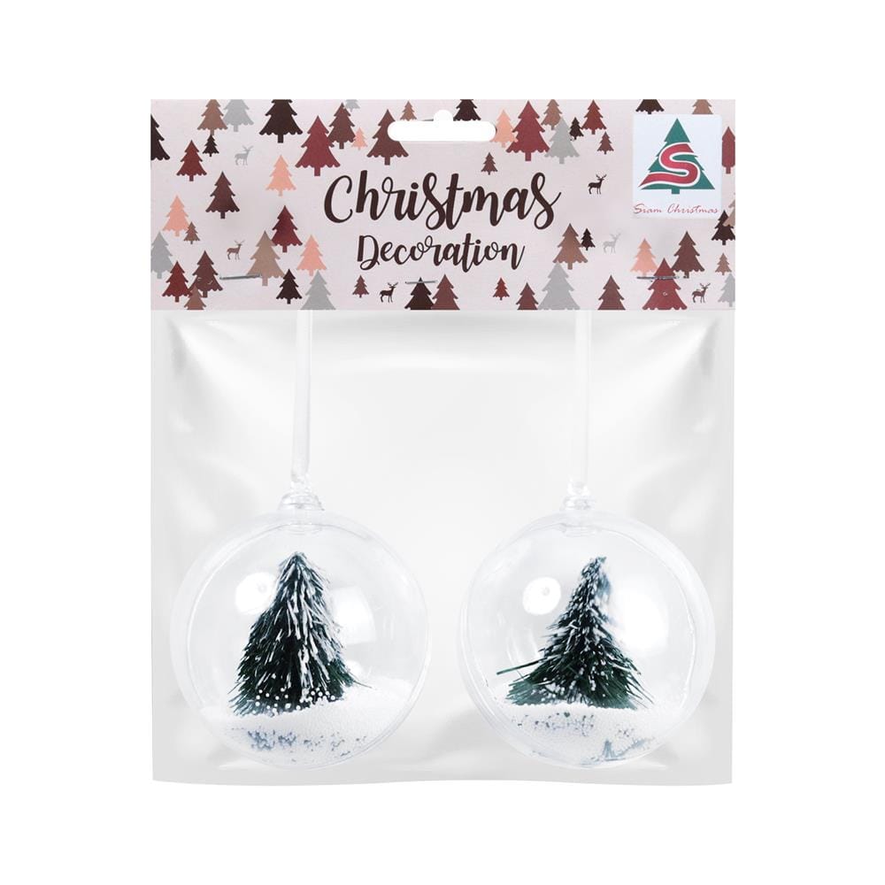 ชุดบอลตกแต่ง SIAMXMAS TREE ON BALL สีใส (แพ็ก 2 ชิ้น)