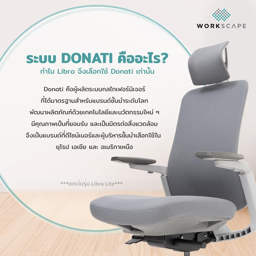D.I.Y.เก้าอี้สุขภาพ WORKSCAPE LIBRA WCH-00002 สีเทา