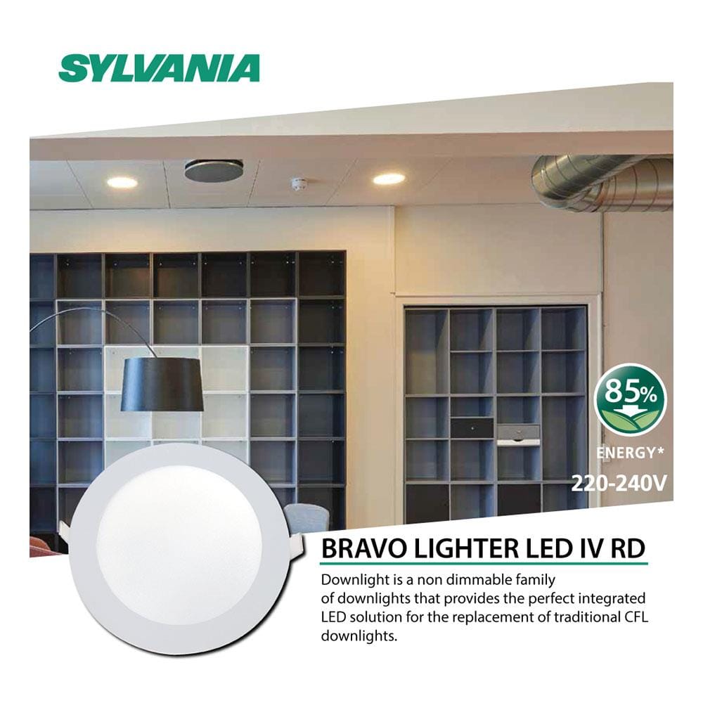 ดาวน์ไลท์ LED SYLVANIA BRAVO LIGHTER 6 นิ้ว 12 วัตต์ DAYLIGHT สีขาว