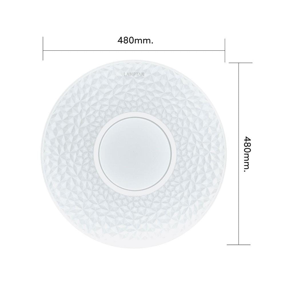 ไฟเพดาน LED LAMPTAN GLITTER 19 นิ้ว 50 วัตต์ DAYLIGHT/COOL WHITE/WARM WHITE สีขาว