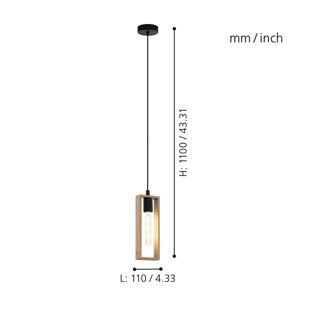 ไฟช่อ EGLO LITTLETON 49473 สีดำ/ลายไม้ 1 หัว