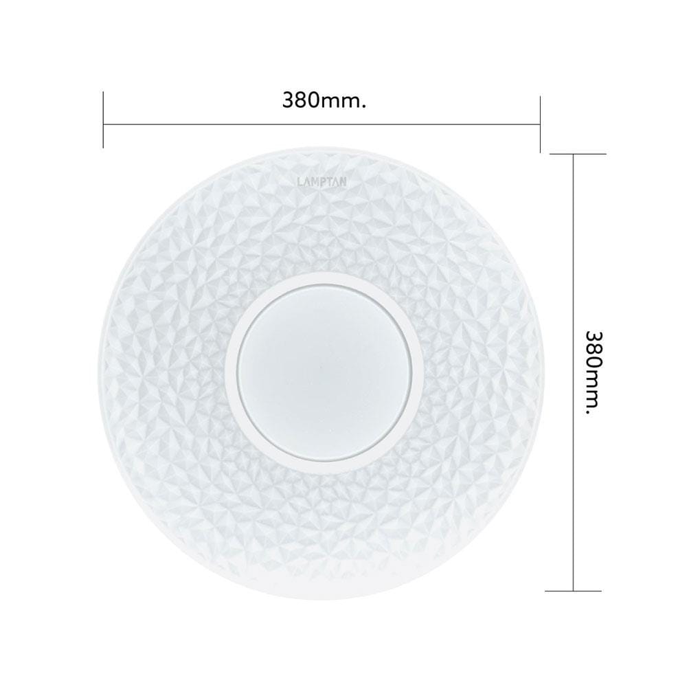 ไฟเพดาน LED LAMPTAN GLITTER 15 นิ้ว 36 วัตต์ DAYLIGHT/COOL WHITE/WARM WHITE สีขาว
