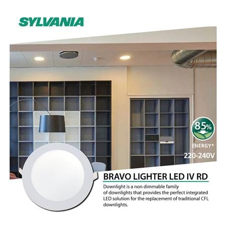ดาวน์ไลท์ LED SYLVANIA BRAVO LIGHTER 7.4 นิ้ว 18 วัตต์ DAYLIGHT สีขาว_4