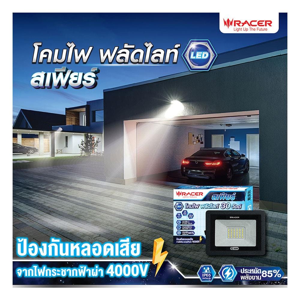สปอตไลท์ภายนอก LED RACER SPHERE 30 วัตต์ DAYLIGHT