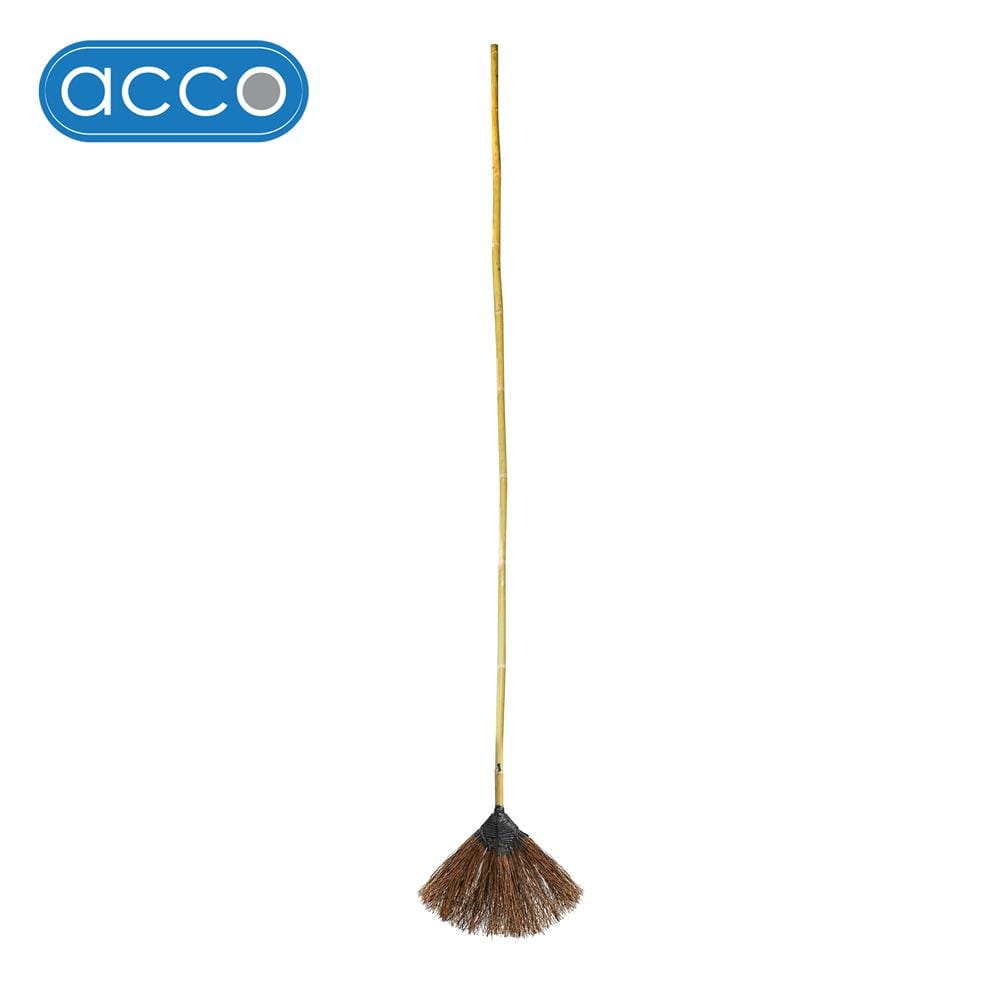 ไม้กวาดหยากไย้ใยตาล ด้ามไม้ไผ่ ACCO 2.70 เมตร สีธรรมชาติ