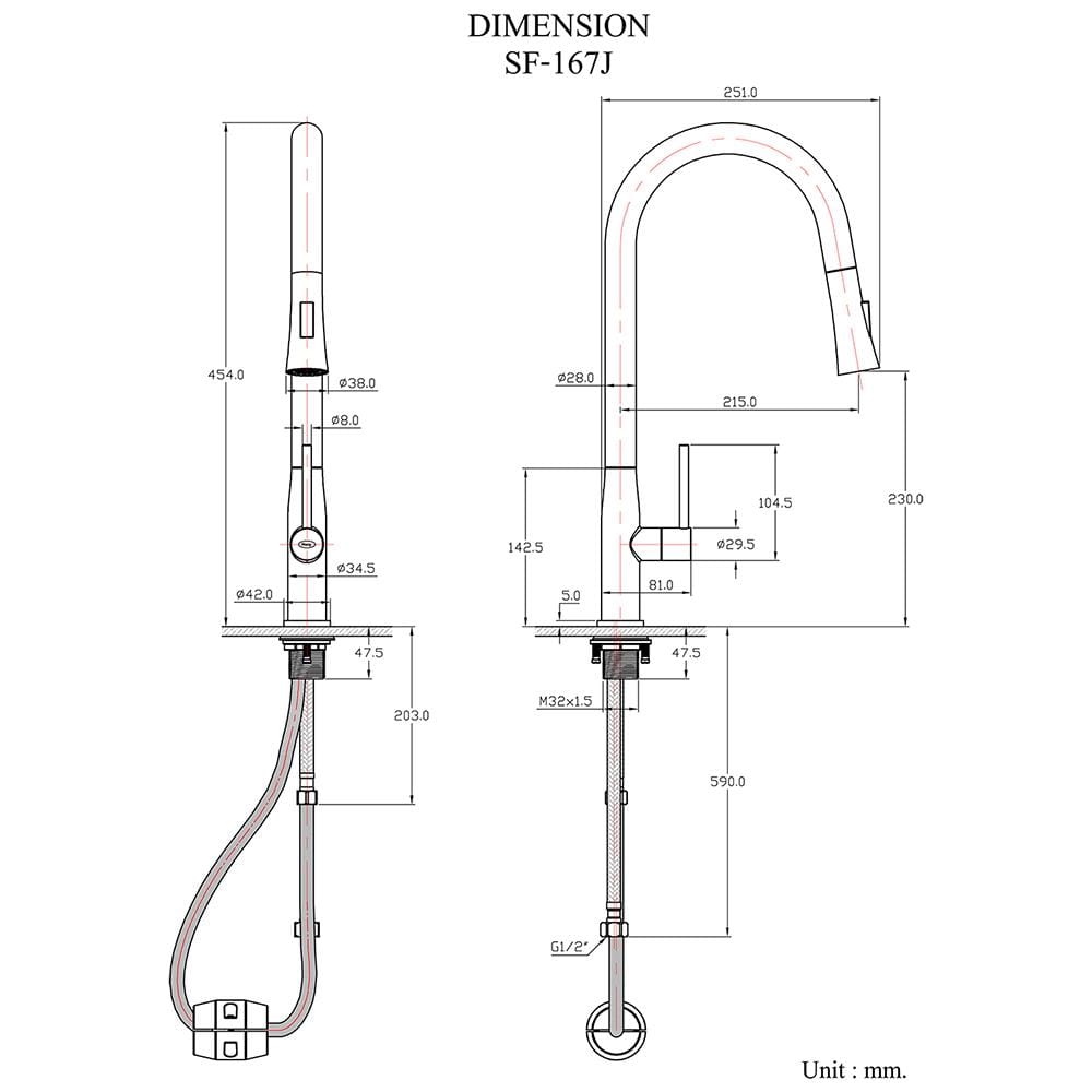 ก๊อกซิงค์ HANG SF-167J สเตนเลส