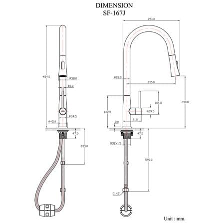 ก๊อกซิงค์ HANG SF-167J สเตนเลส_3