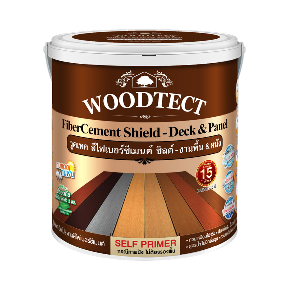 สีทาไม้ฝาไฟเบอร์ซีเมนต์ ชนิดด้าน WOODTECT FN-111 สี COZY BEACH 1 แกลลอน