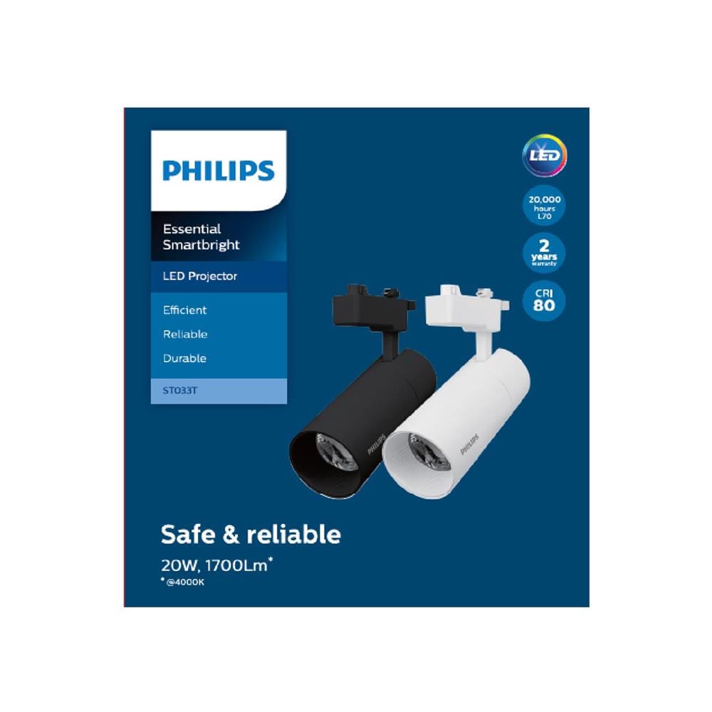 แทรคไลท์ LED PHILIPS ST033T 830 20 วัตต์ WARM WHITE สีดำ