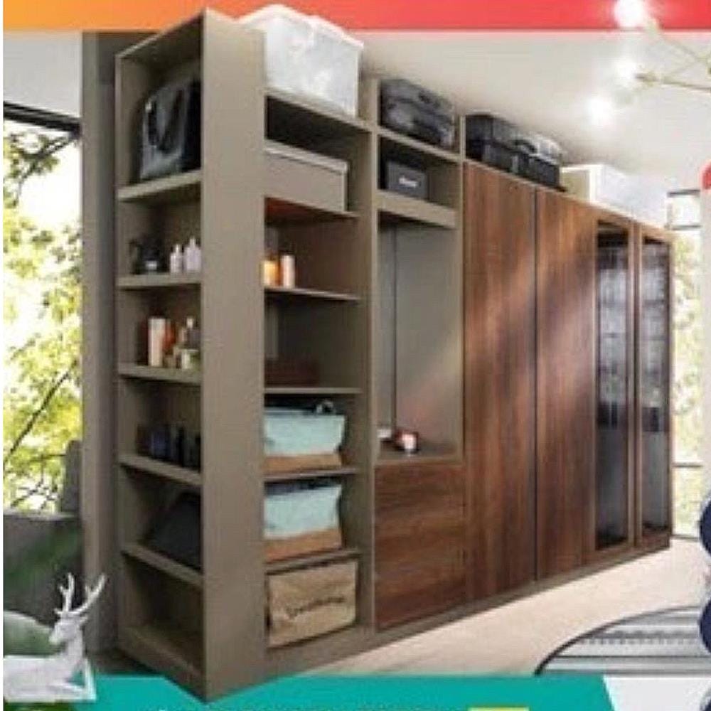 ตู้เสื้อผ้า 2 บานเปิด KONCEPT BLOX 100 ซม. สี WALNUT LEGATO