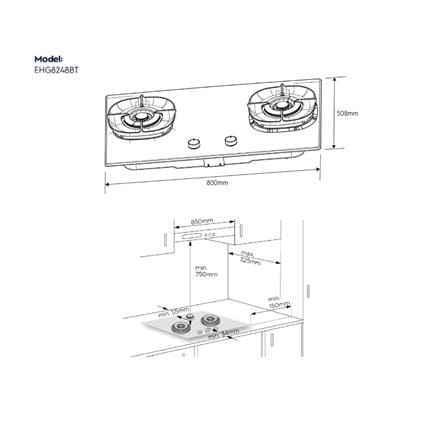 เตาฝังแก๊ส ELECTROLUX EHG8248BT 80 ซม._4