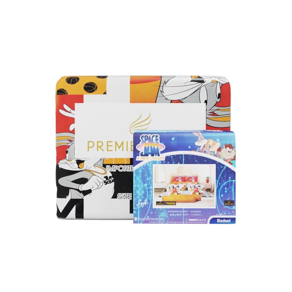 ชุดผ้าปูที่นอน 5 ฟุต 6 ชิ้น PREMIER SATIN LOONEY TUNES PM006