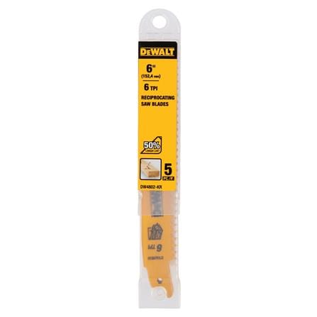 ใบเลื่อยจิ๊กซอ DEWALT DW4802 6 TPI 6 นิ้ว แพ็ก 5 ชิ้น_1