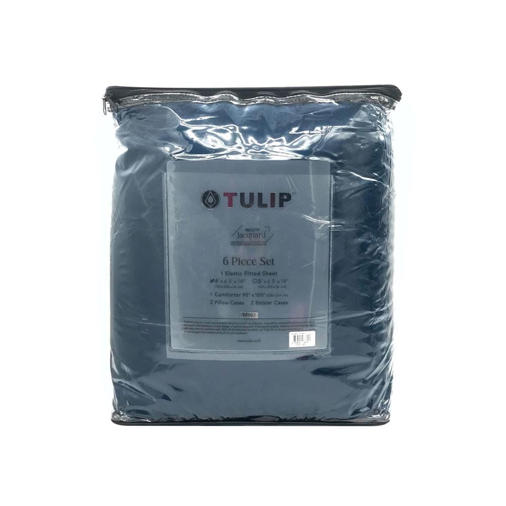 ชุดผ้าปูที่นอน 6 ฟุต 6 ชิ้น TULIP MICRO JQ 02181-TJ002