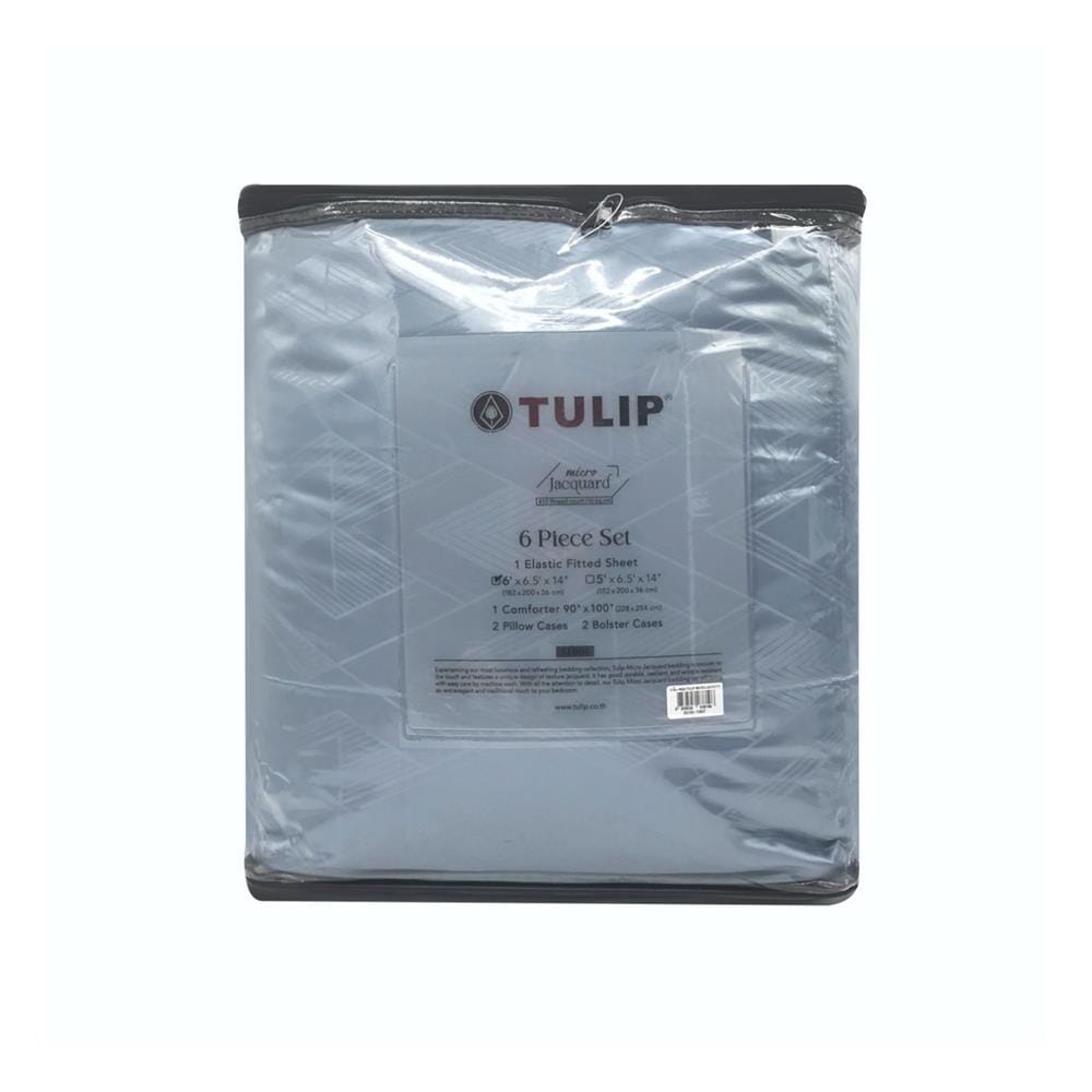 ชุดผ้าปูที่นอน 6 ฟุต 6 ชิ้น TULIP MICRO JQ 02181-TJ007