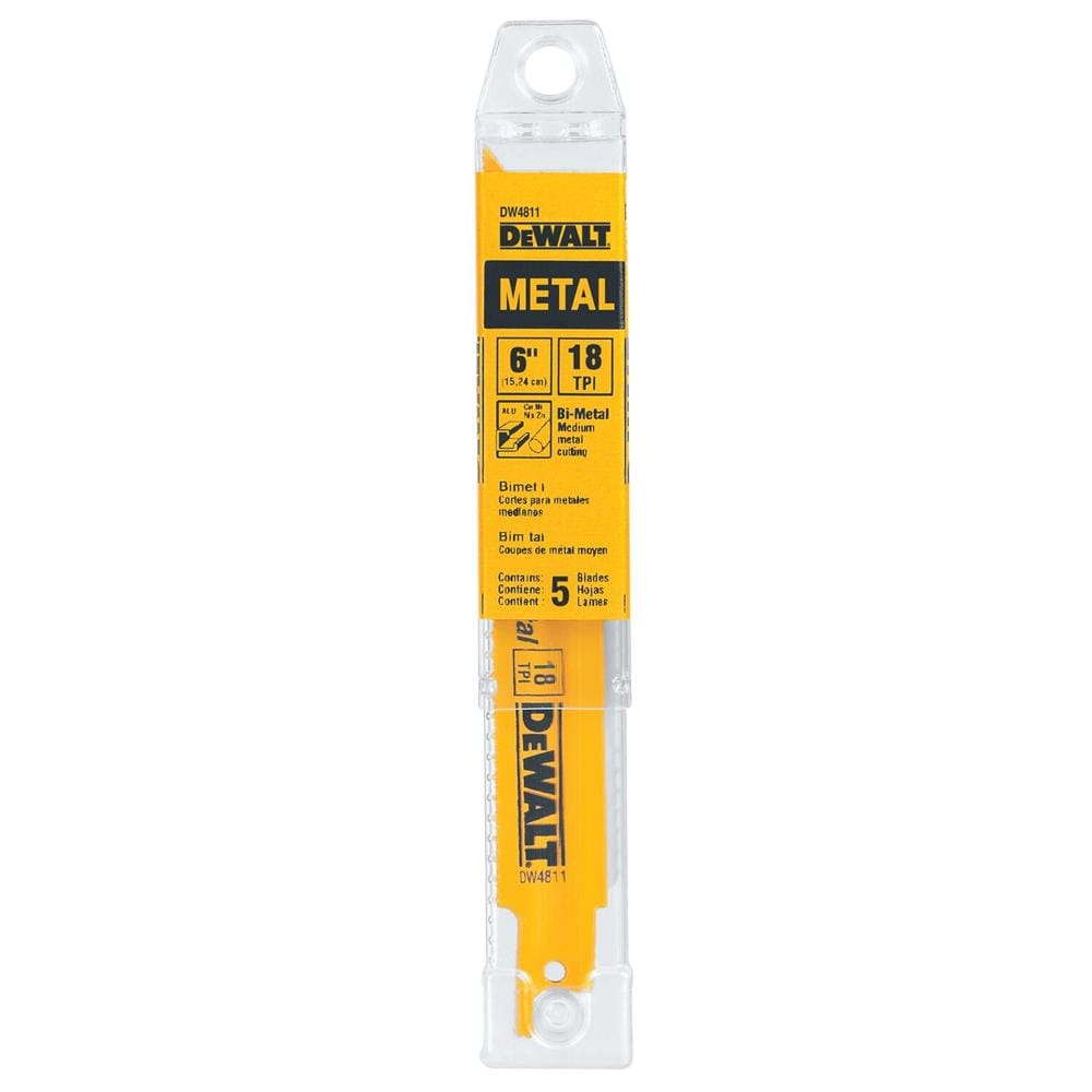 ใบเลื่อยจิ๊กซอ DEWALT DW4811 18 TPI 6 นิ้ว แพ็ก 5 ชิ้น