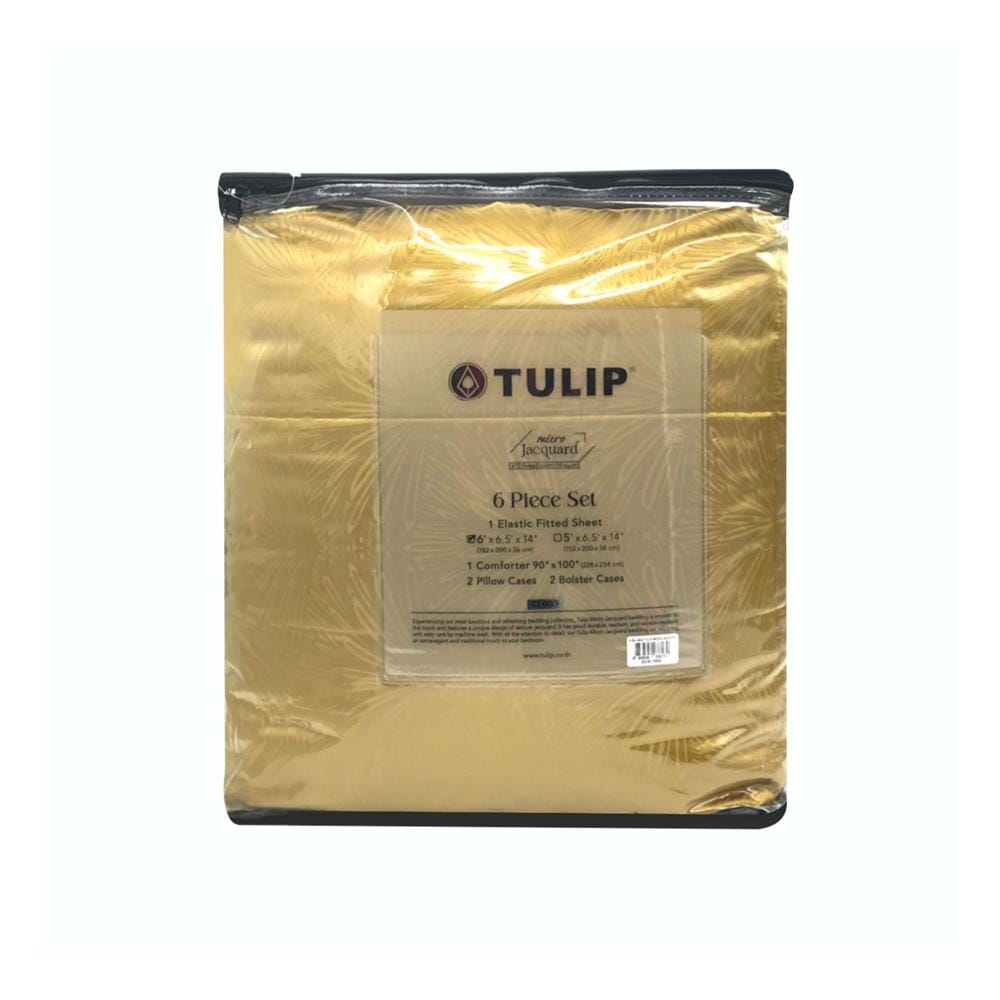 ชุดผ้าปูที่นอน 6 ฟุต 6 ชิ้น TULIP MICRO JQ 02181-TJ005