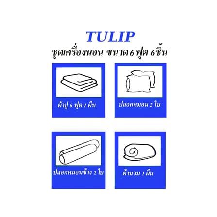 ชุดผ้าปูที่นอน 6 ฟุต 6 ชิ้น TULIP MICRO JQ 02181-TJ004_4