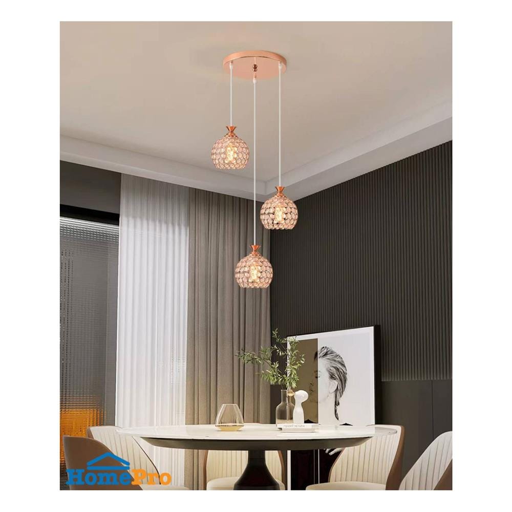 ไฟช่อ NEOLIGHT CS 9008-3 สีขาว/โรสโกลด์ 3 หัว