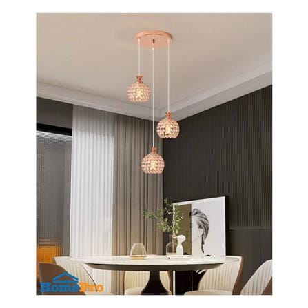 ไฟช่อ NEOLIGHT CS 9008-3 สีขาว/โรสโกลด์ 3 หัว_2