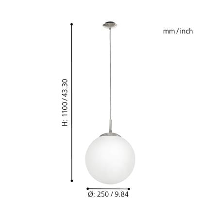 ไฟช่อ EGLO RONDO 85262 แก้ว สีขาว/โครม 1 หัว_2