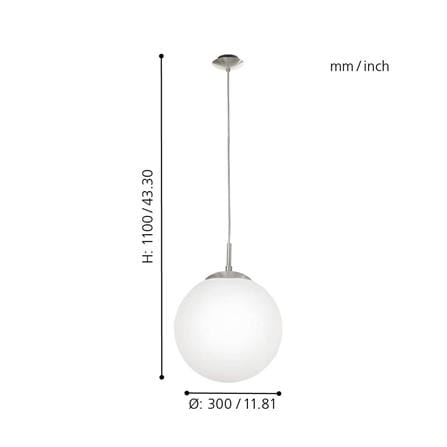 ไฟช่อ EGLO RONDO 85263 แก้ว สีขาว/โครม 1 หัว_2