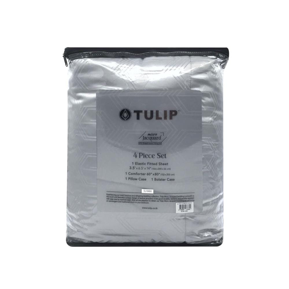 ชุดผ้าปูที่นอน 3.5 ฟุต 4 ชิ้น TULIP MICRO JACQUARD 02185-TJ001