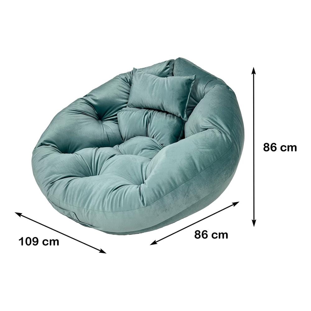 เบาะรองนั่ง HOME LIVING STYLE ROUND 34X43 นิ้ว สีเขียว