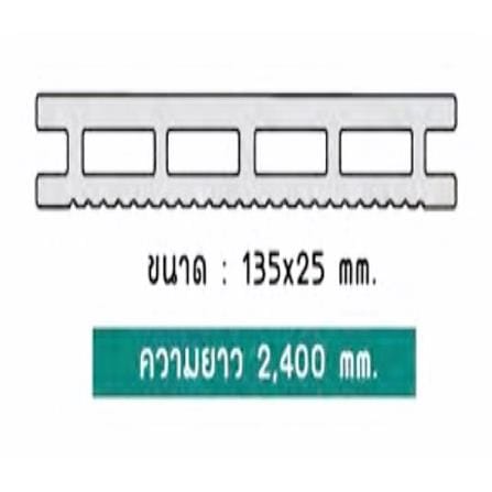 ไม้พื้นภายนอก WPC แบบกลวง WATSADUNIYOM 13.5X240X2.5 ซม. สีเทาดำ_2