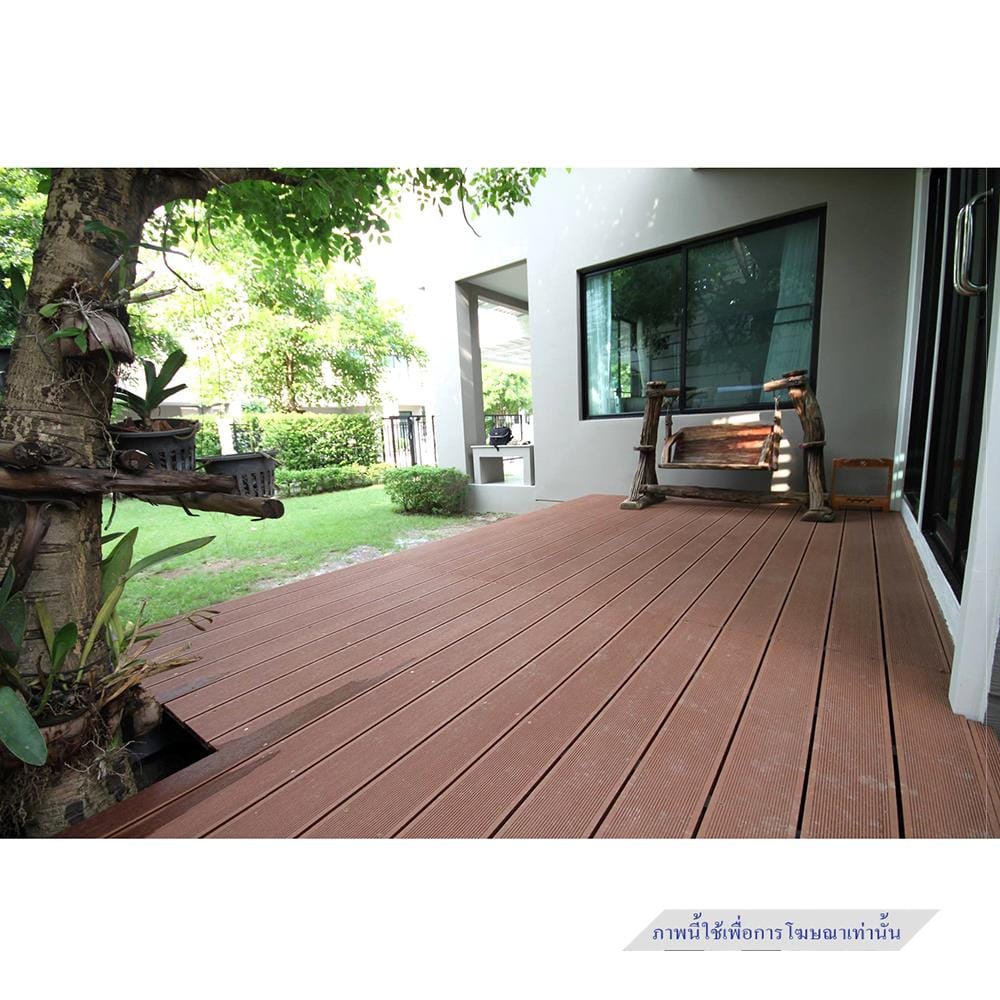ไม้พื้นภายนอก WPC แบบกลวง WATSADUNIYOM 13.5X240X2.5 ซม. สีน้ำตาลแดง