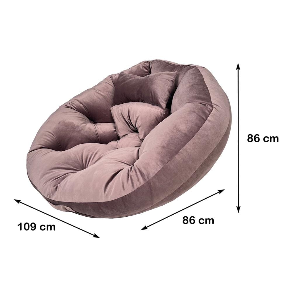 เบาะรองนั่ง HOME LIVING STYLE ROUND 34X43 นิ้ว สีน้ำตาล