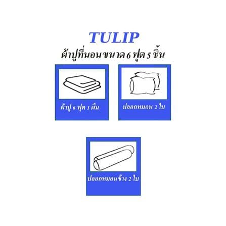 ชุดผ้าปูที่นอน 6 ฟุต 5 ชิ้น TULIP MICRO JQ 01075-TJ004_4