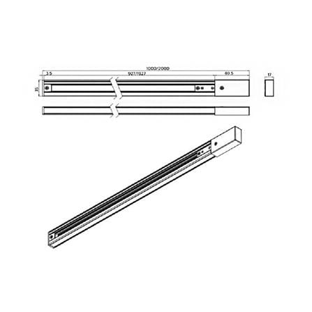 รางไฟแทรกไลท์ PHILIPS RCS033 1 เมตร สีดำ_3