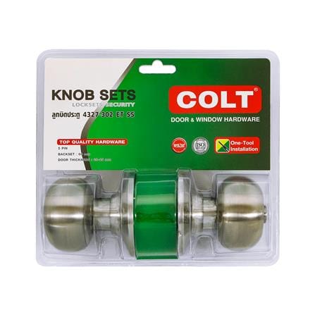ลูกบิดประตู หัวกลม ฝาเล็ก COLT 4327-302 สีสเตนเลส_2