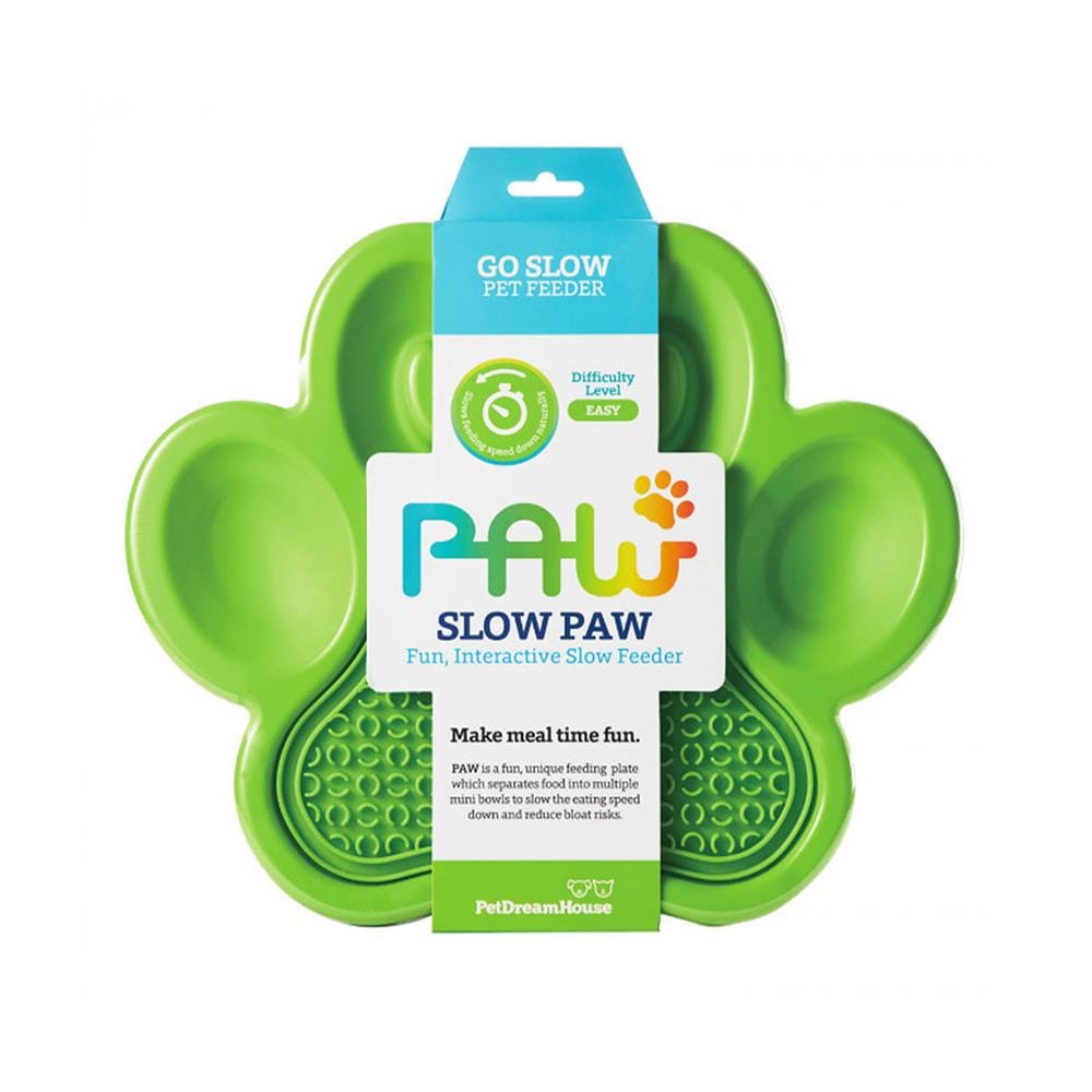 จานอาหารพร้อมแผ่นเลีย PETDREAMHOUSE 2IN1 SLOW FEEDER & LICK PAD สีเขียว