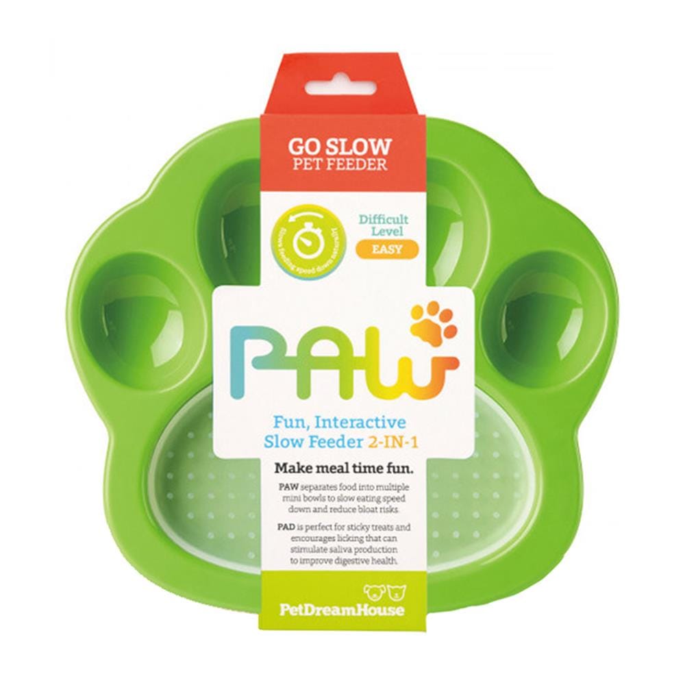 จานอาหารพร้อมแผ่นเลีย PETDREAMHOUSE 2IN1 SMALL SLOW FEEDER & LICK PAD สีเขียว
