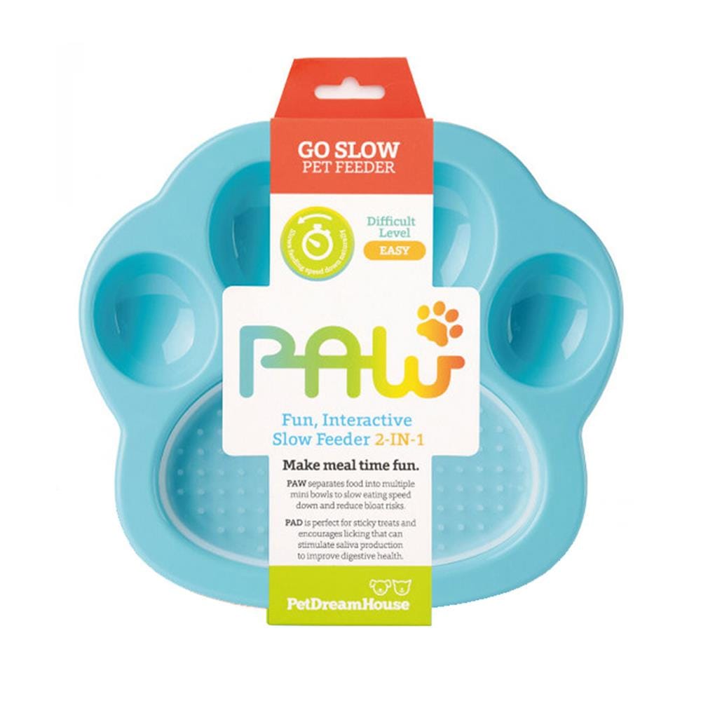 จานอาหารพร้อมแผ่นเลีย PETDREAMHOUSE 2IN1 SMALL SLOW FEEDER & LICK PAD สีฟ้า