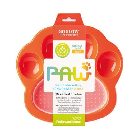 จานอาหารพร้อมแผ่นเลีย PETDREAMHOUSE 2IN1 SMALL SLOW FEEDER & LICK PAD สีส้ม_0