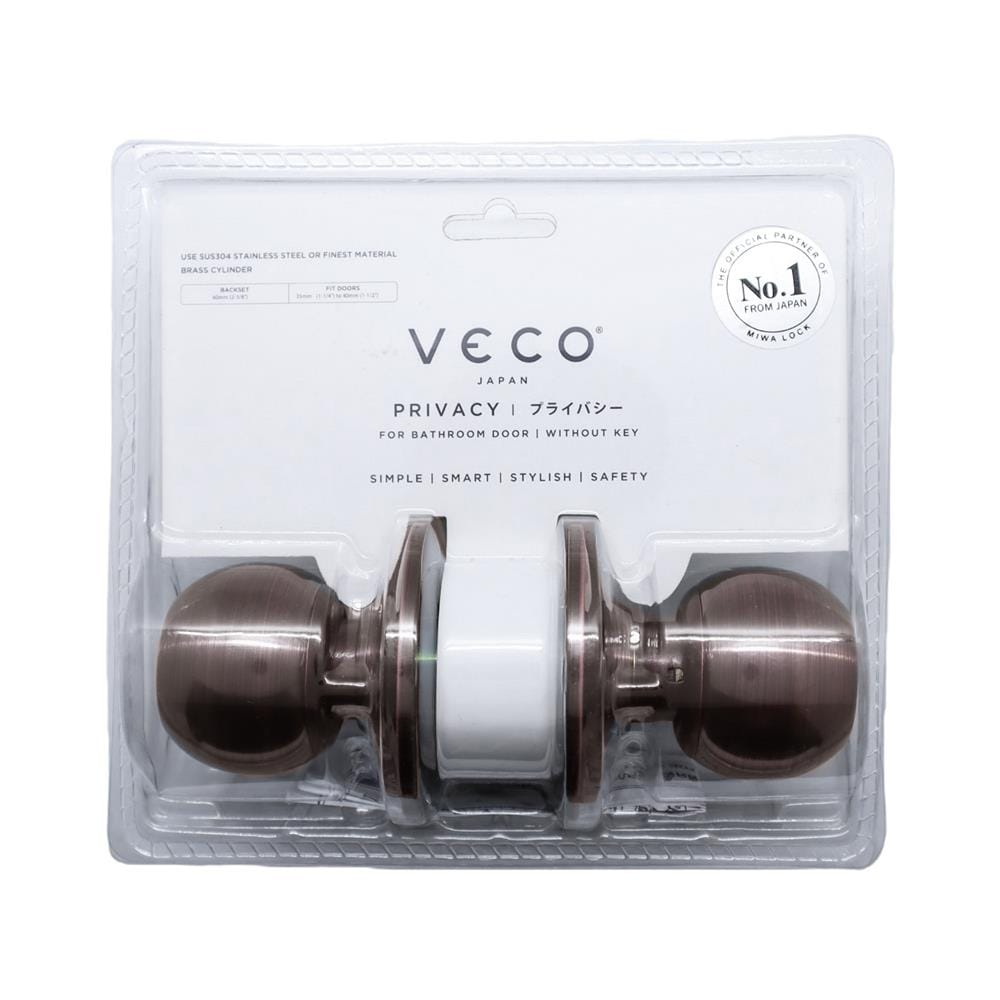ลูกบิดประตู หัวกลม VECO 2871-ML-ET สีทองแดงรมดำ