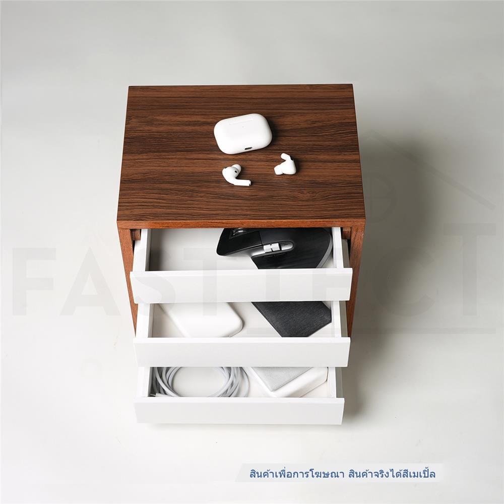 ตู้ลิ้นชัก 3 ลิ้นชัก FASTTECT MD3-2025-MAPLE-WH สีเมเปิ้ล